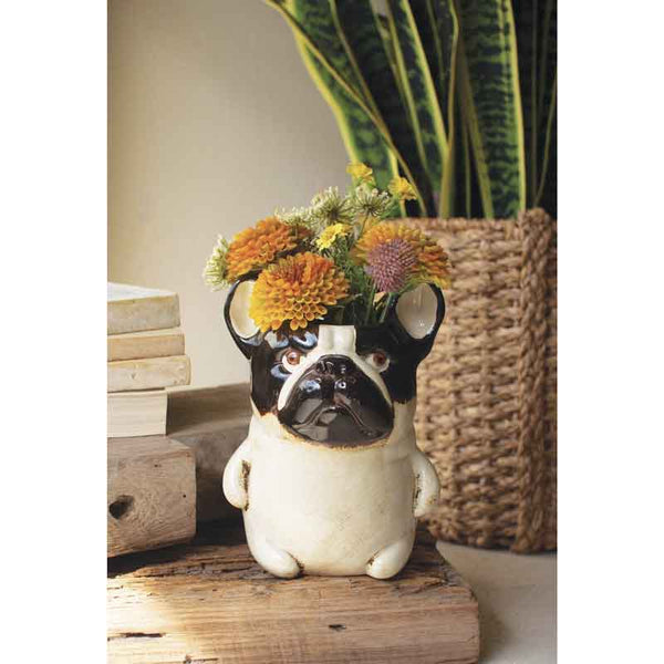 french bulldog potted plant Ceramic French Bulldog Planter