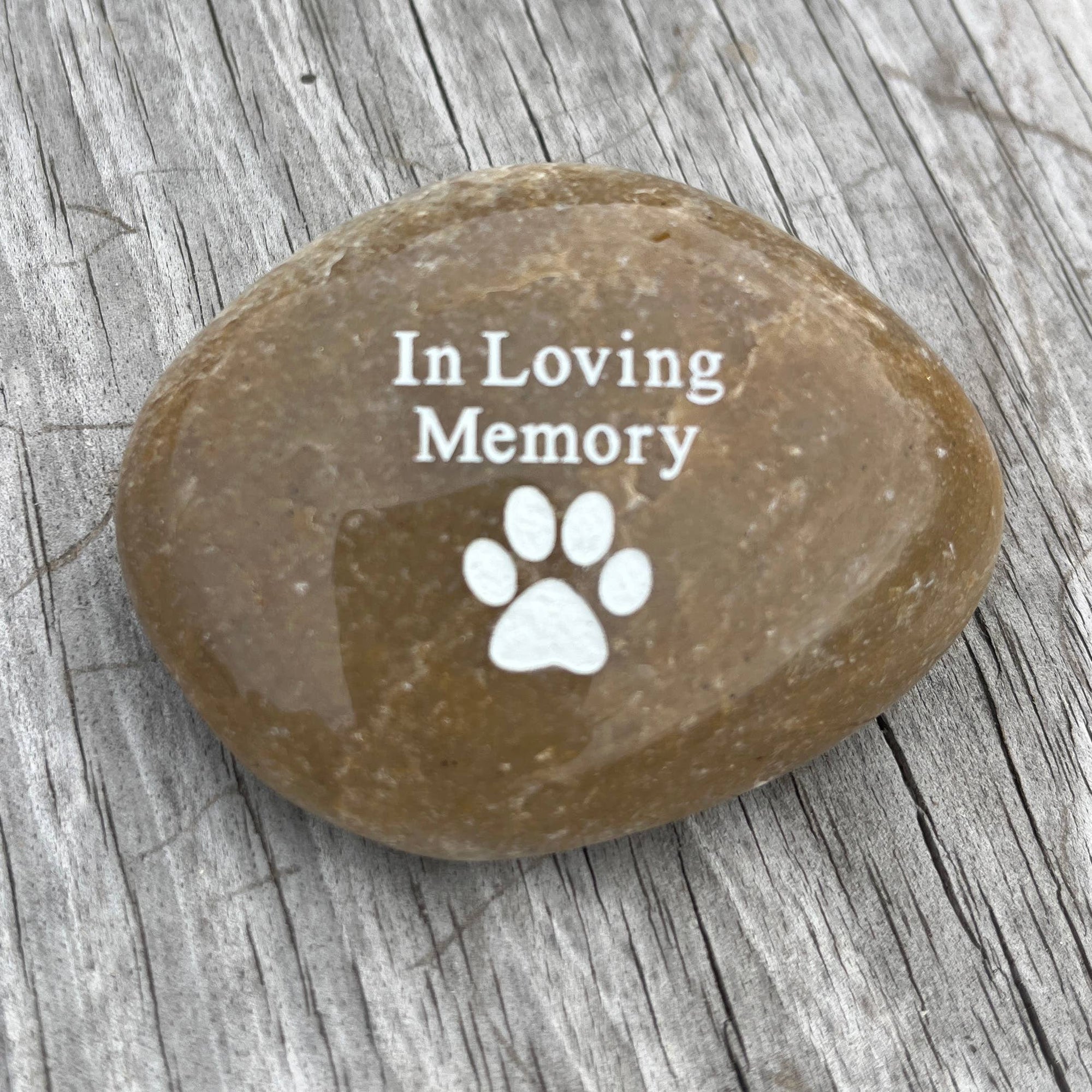 Pet Memento Rock- In Loving Memory with Pawprint