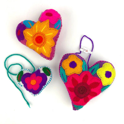 Embroidered Message Hearts - Medium