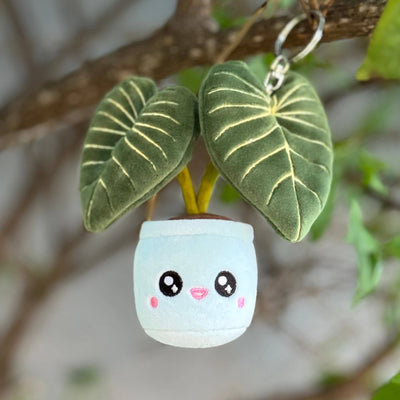 Philodendron Gloriosum Plush Houseplant Keychain Bag Charm