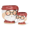 Santa Face with Glasses Planter - Medium