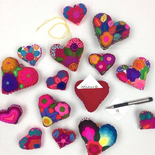 Embroidered Message Hearts - Medium