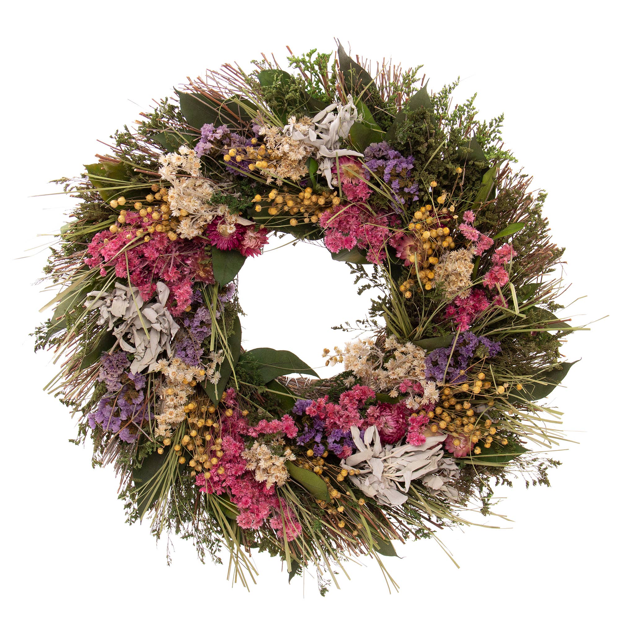 Dried Floral Sage Wreath