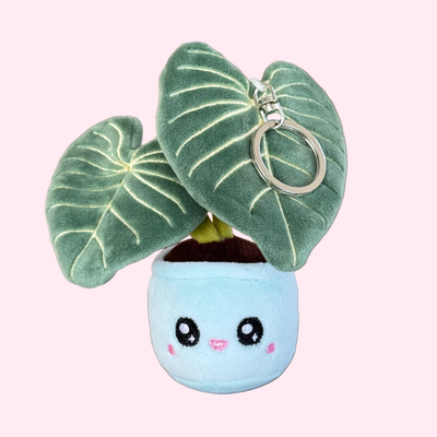 Philodendron Gloriosum Plush Houseplant Keychain Bag Charm