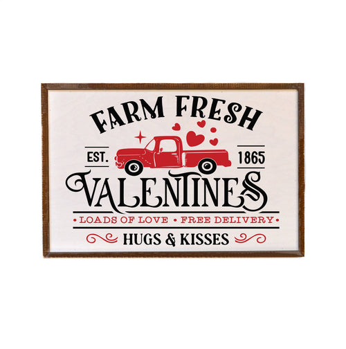 Farm Fresh Valentines Heart Truck Sign