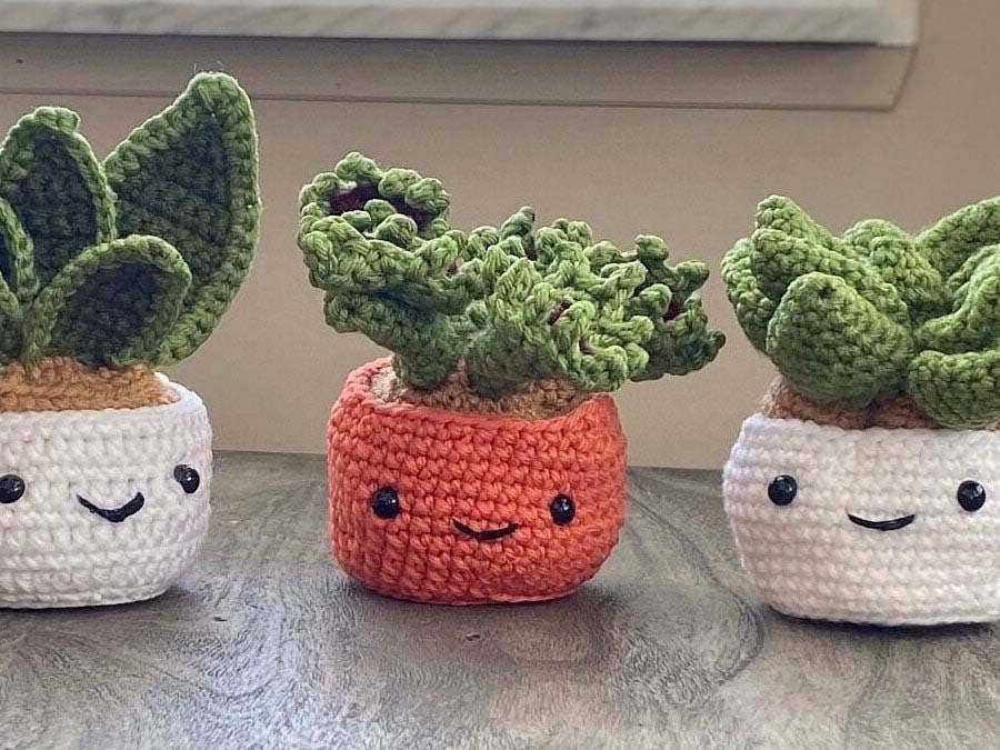 Crochet Succulent Plant, Amigurumi -  Snake Plant
