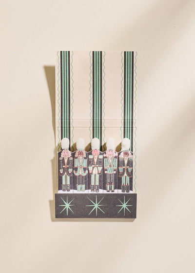 Green Nutcracker Printed 10 Stem Matchbooks