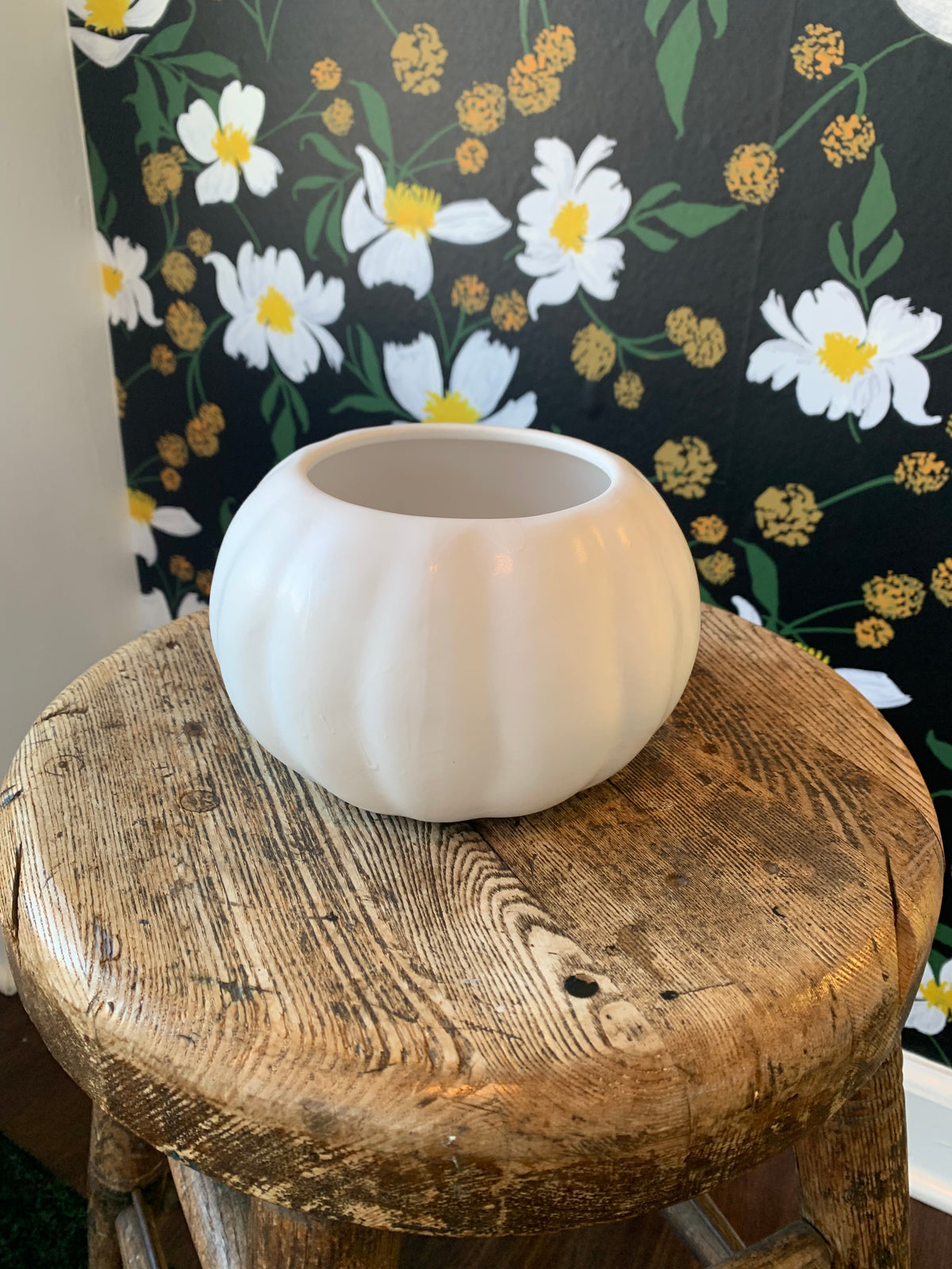 ceramic pumpkin flower pot White Ceramic Pumpkin Vase