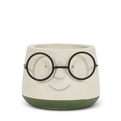 Happy Face Succulent Planter with Glasses