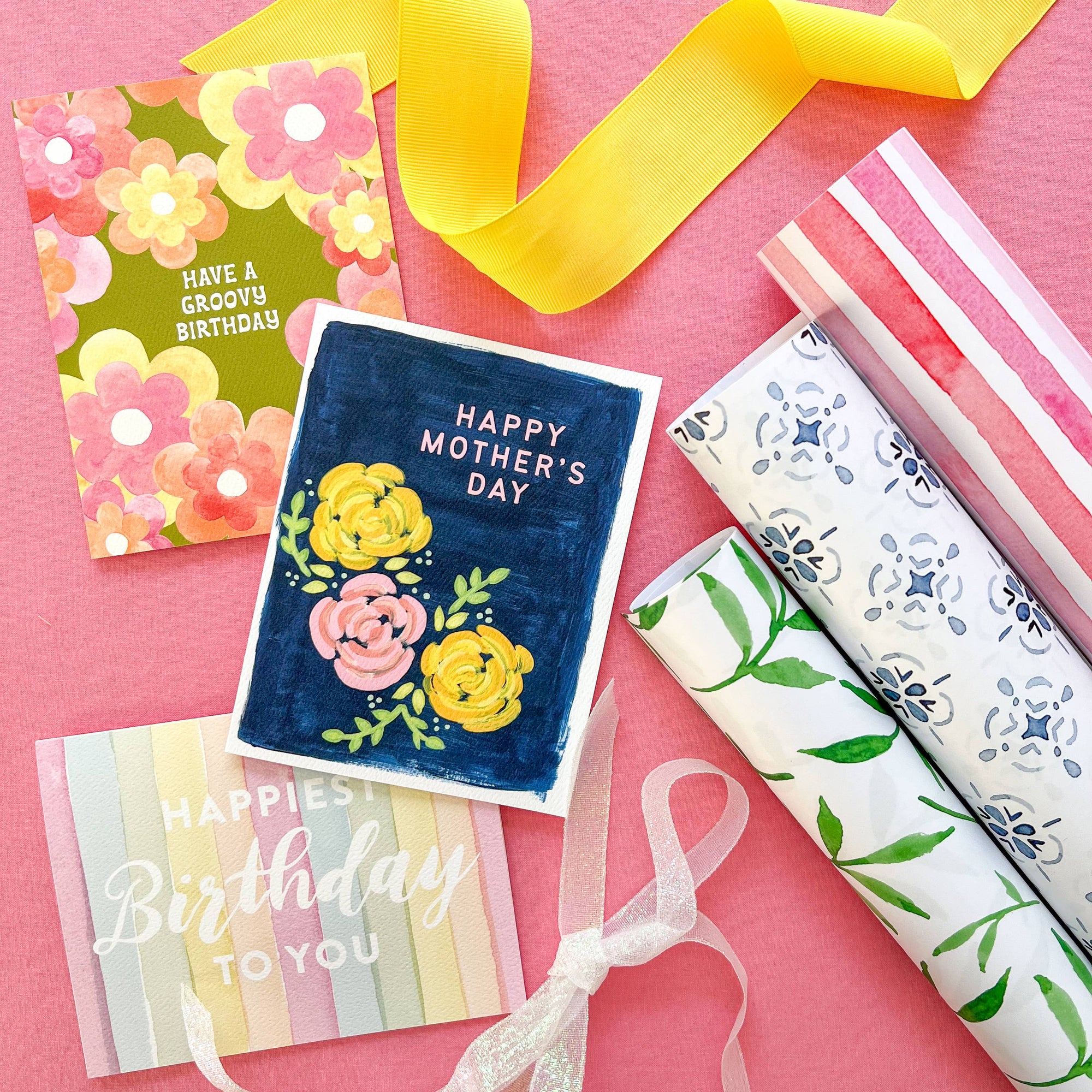 Happy Mother's Day Navy Floral Greeting Card | Bold Floral