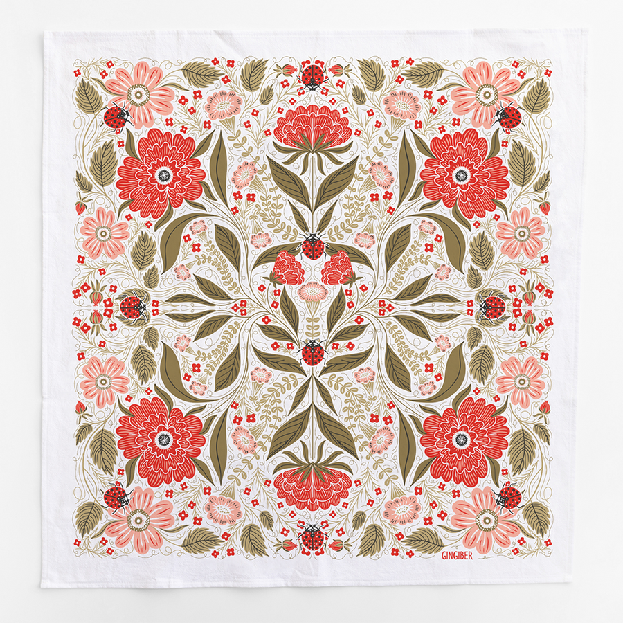 Ladybug Tea Towel – Garden Charm