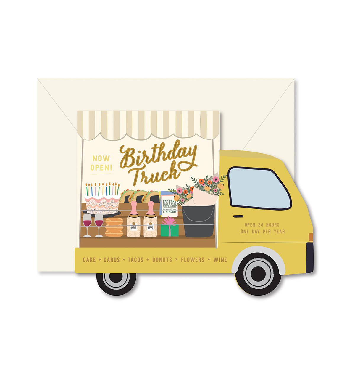 Flower Truck Birthday Greeting Card