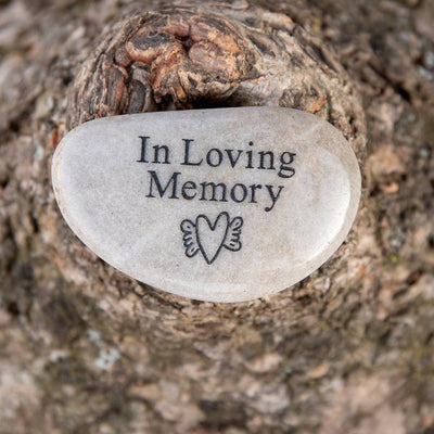 In Loving Memory River Rock - Heartwing