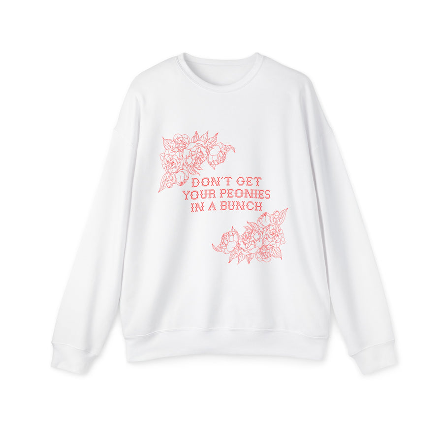 Unisex Drop Shoulder Sweatshirt - Don't Get Your Peonies In A Bunch