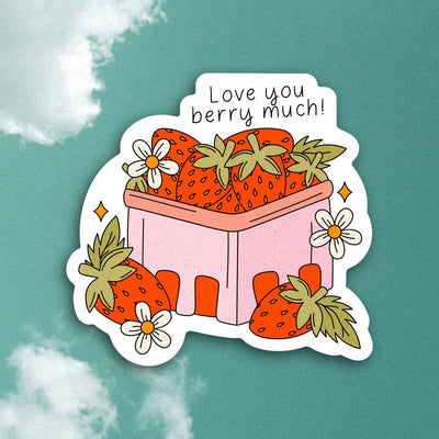 Love You Berry Much Strawberry Sticker