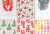 Pink Christmas Holly Tea Towel