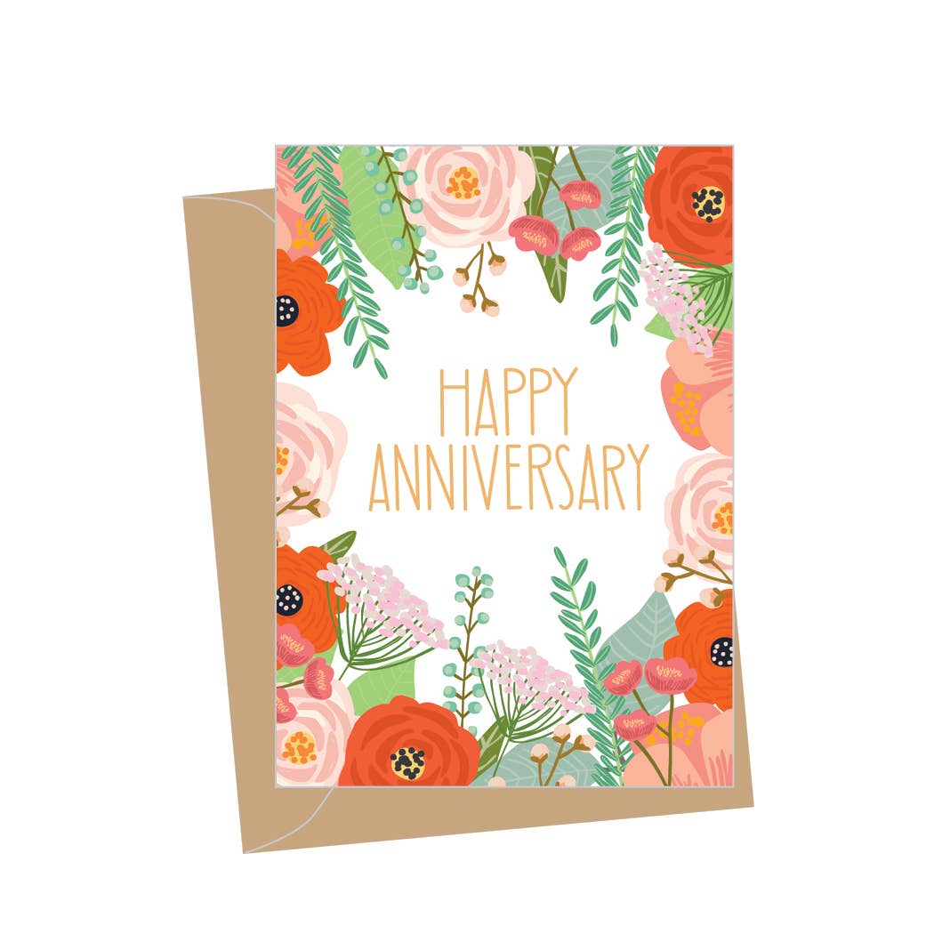 Mini Anniversary Floral, Folded Enclosure Cards - Orchard Lane Flowers