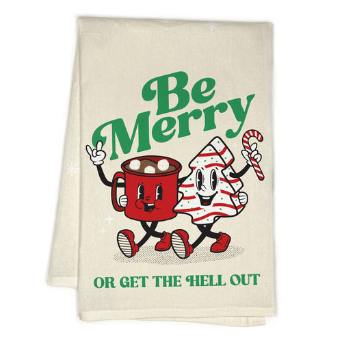 Be Merry Funny Full Print Holiday Christmas Towel