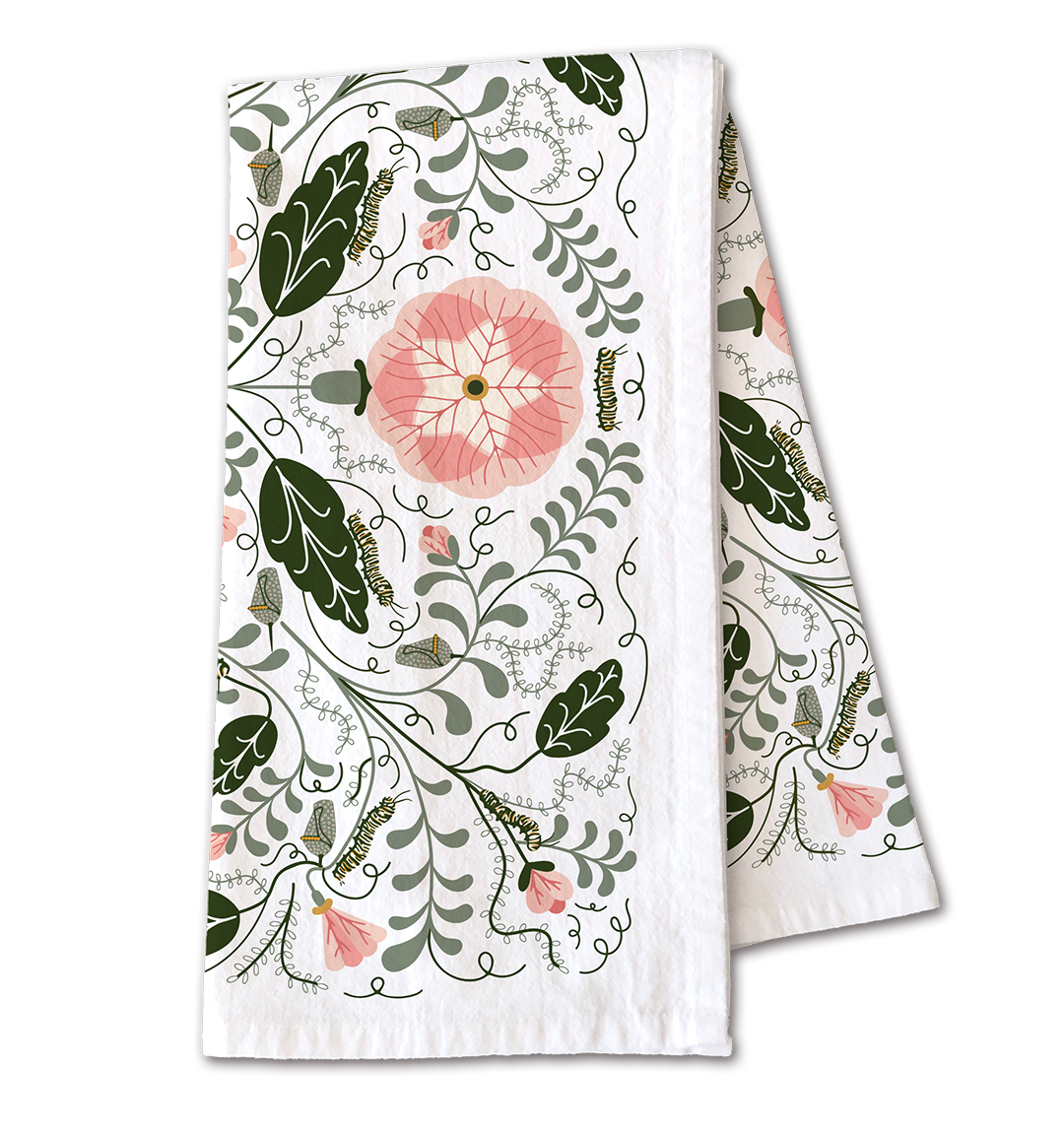 Pink Pansies Tea Towel