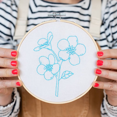 Forget Me Not Embroidery Hoop Kit