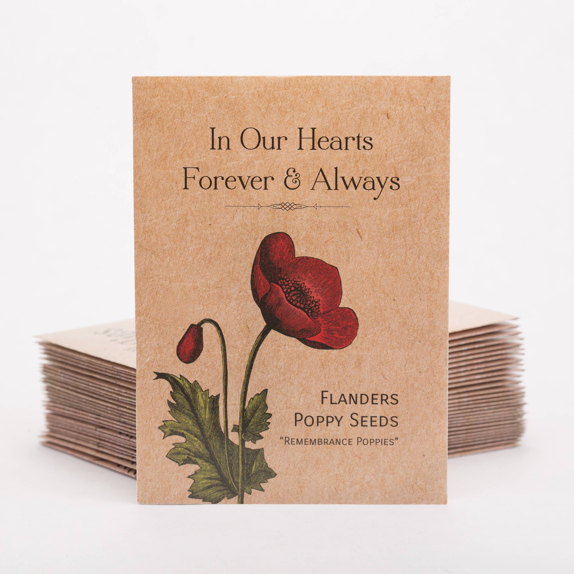 In Our Hearts Remembrance Memorial - Flanders Poppy Seeds