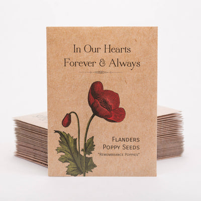 In Our Hearts Remembrance Memorial - Flanders Poppy Seeds