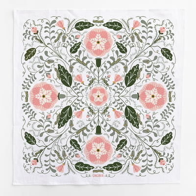 Pink Pansies Tea Towel