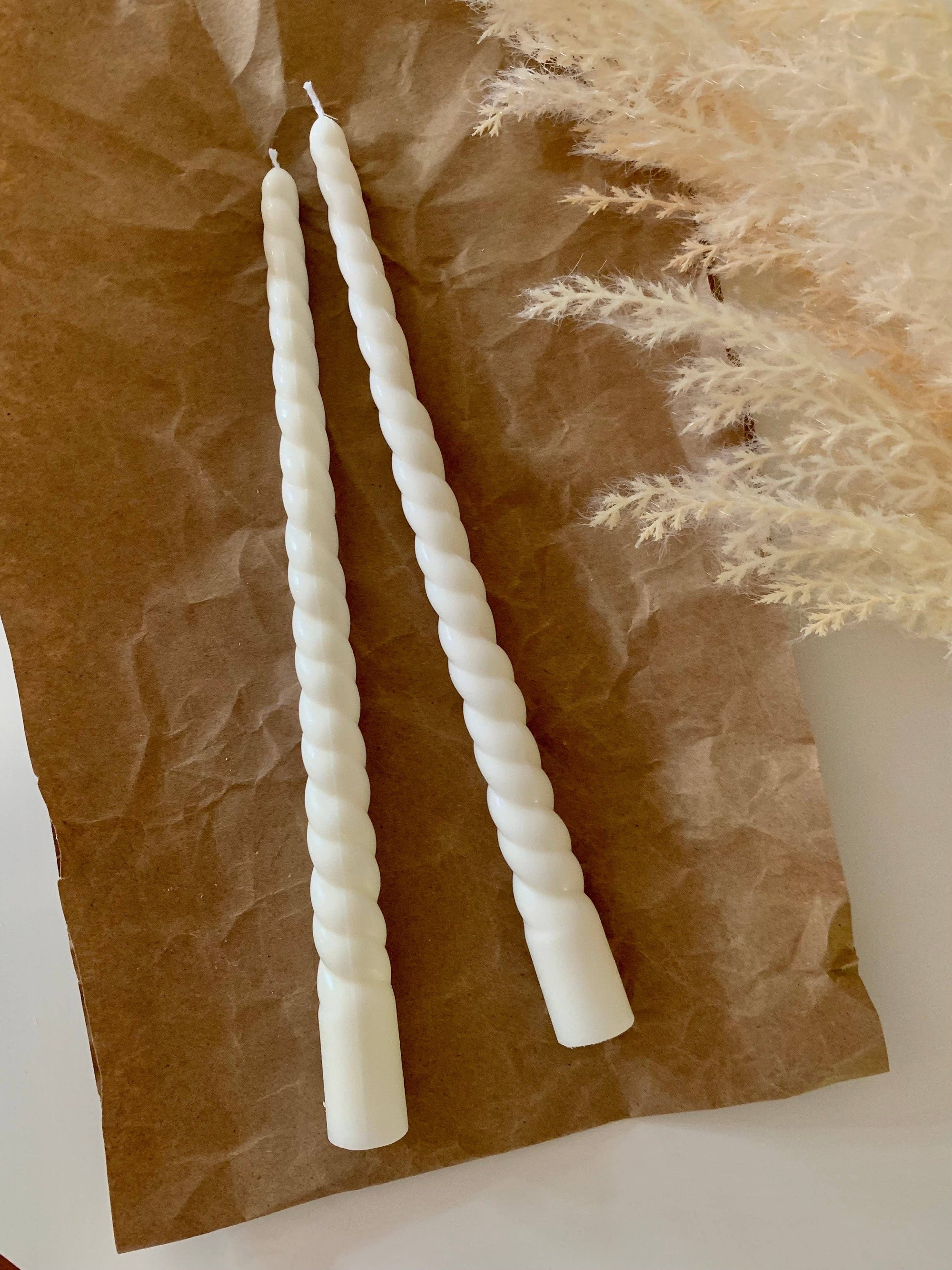 Taper Candles Ivory Swirl