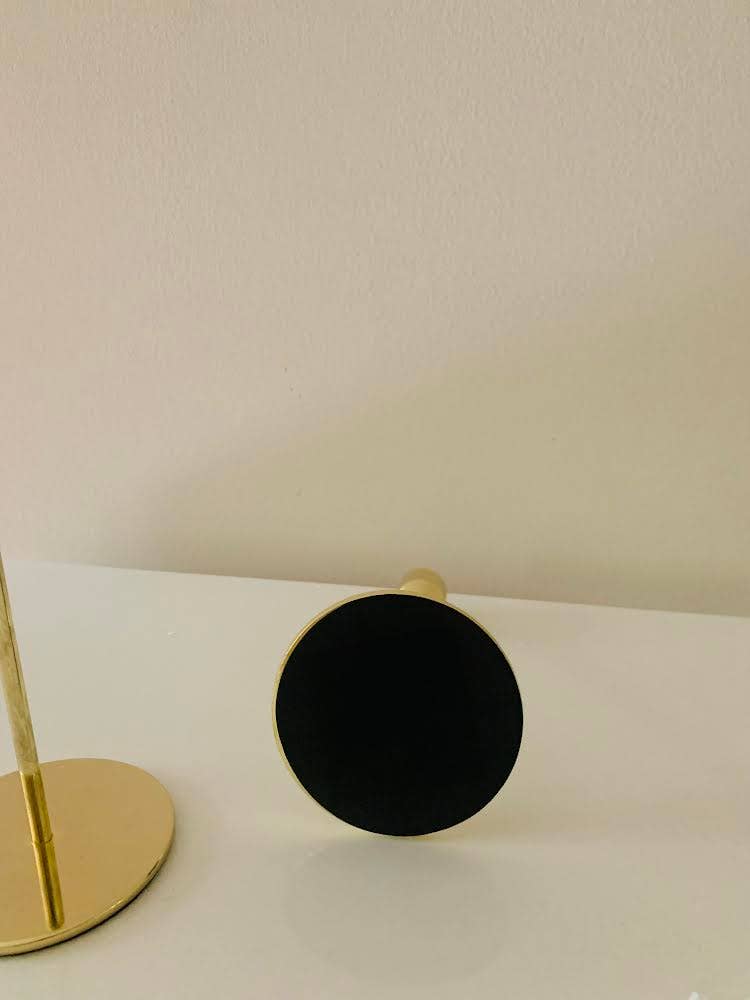 Gold Metal Taper Candleholder Set