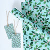 Gift Wrap - Christmas Mistletoe - Aqua by the sheet