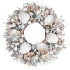 White & Light Blue Seashell Wreath
