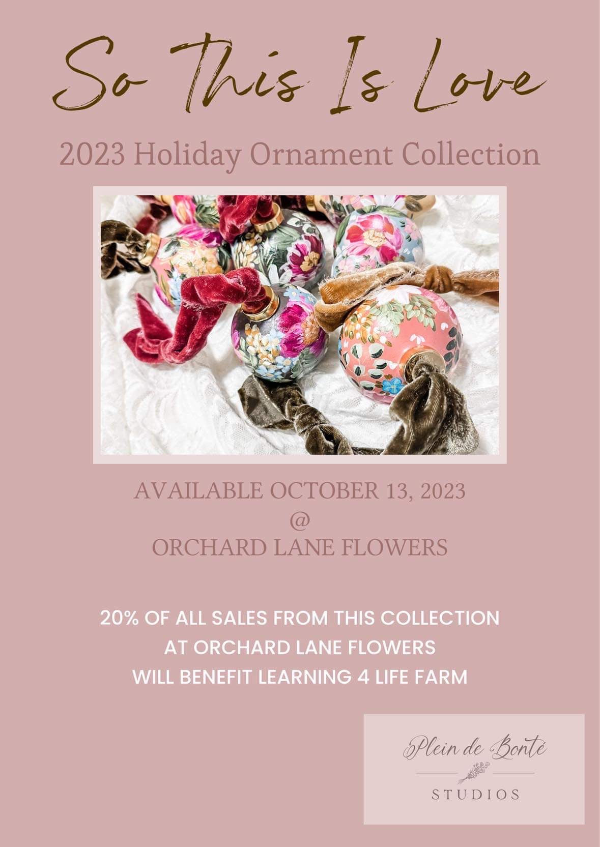 Limited Edition 2023 "So This Is Love" Hand Painted Holiday Ornament