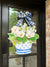 Magnolia Vase Door Hanger: Royal Blue and White Gingham Bow