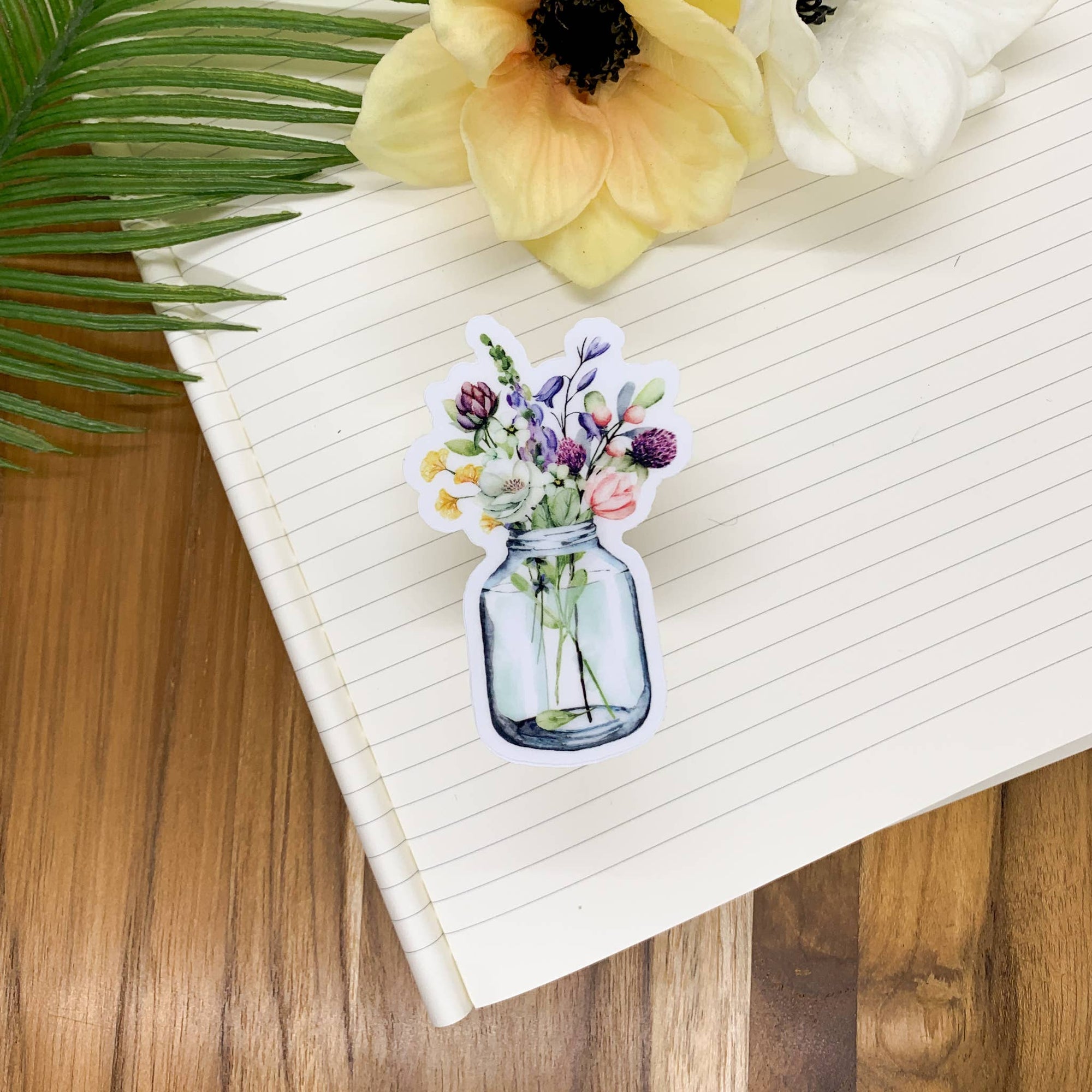 Floral Mason Jar Sticker