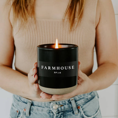 Farmhouse 12 oz Soy Candle - Black Ceramic