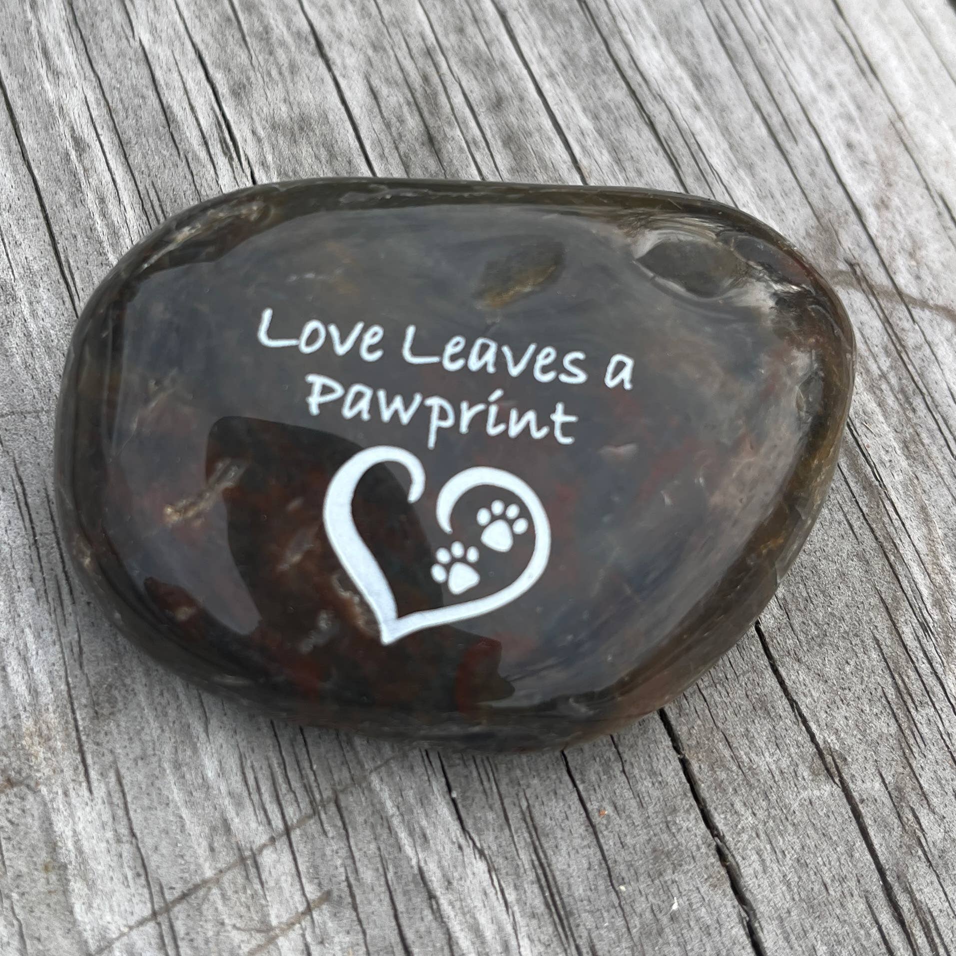 Pet Memento Rock - Love Leaves a Pawprint