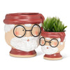 Santa Face with Glasses Planter - Medium