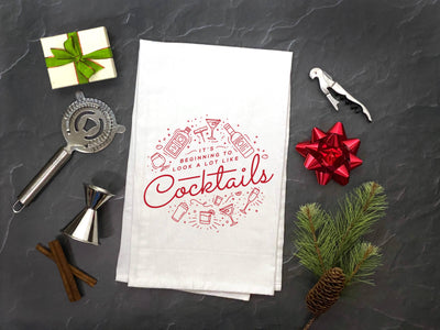 It's Beginning to Look a lot like Cocktails Christmas Towel