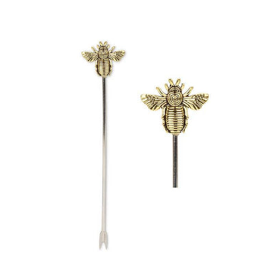 Set of 4 Golden Bee Cocktail Picks-4.5"L