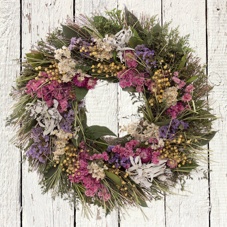 Dried Floral Sage Wreath