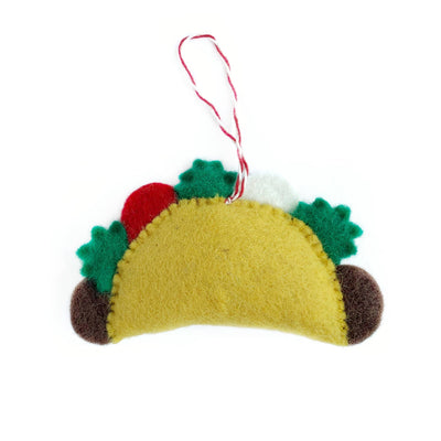 Taco Man Felt Wool Ornament