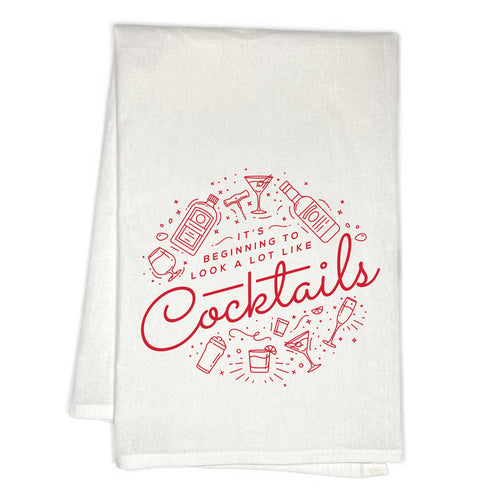 It's Beginning to Look a lot like Cocktails Christmas Towel