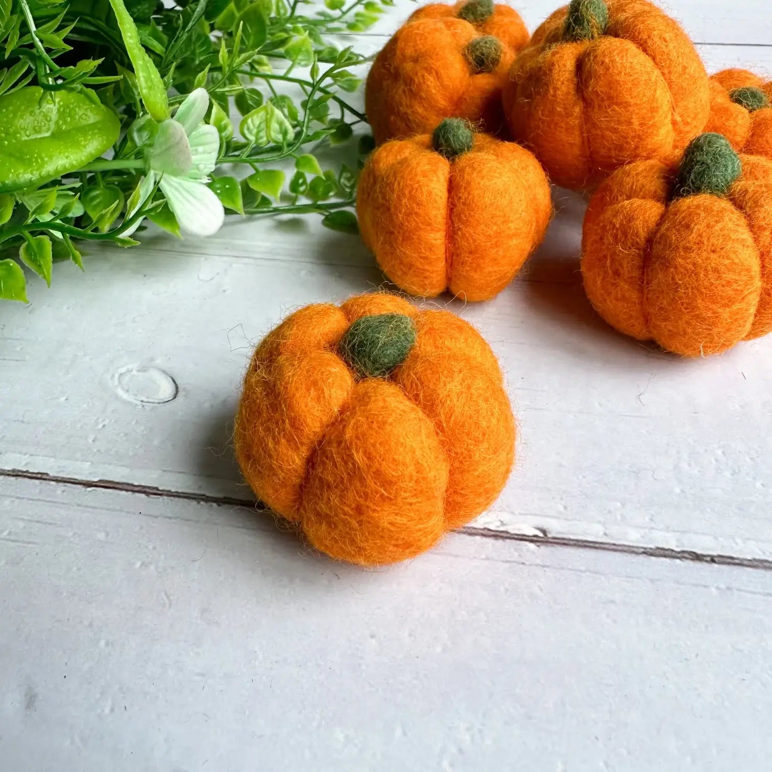 Orange Felt Mini Pumpkin