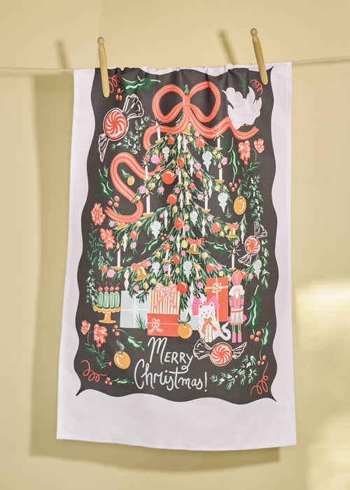 Merry Christmas Tree Tea Towel