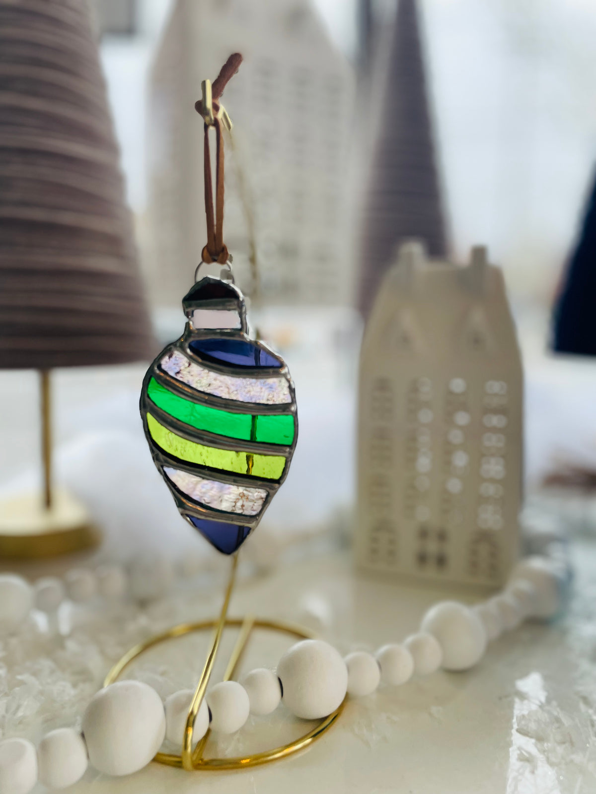 Stained Glass Ornament - Tear Drop Shape