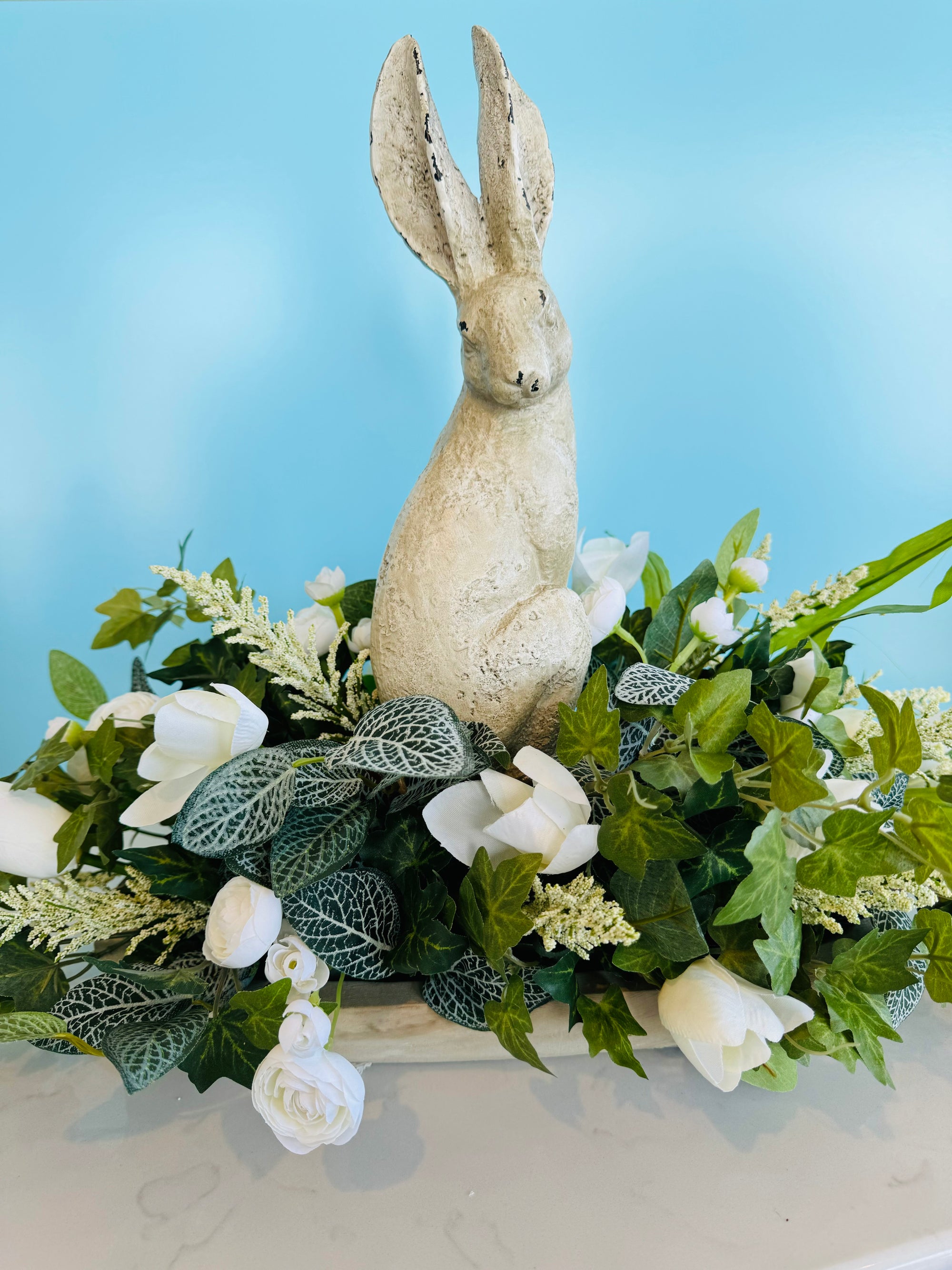 Faux Stone Bunny Figurine
