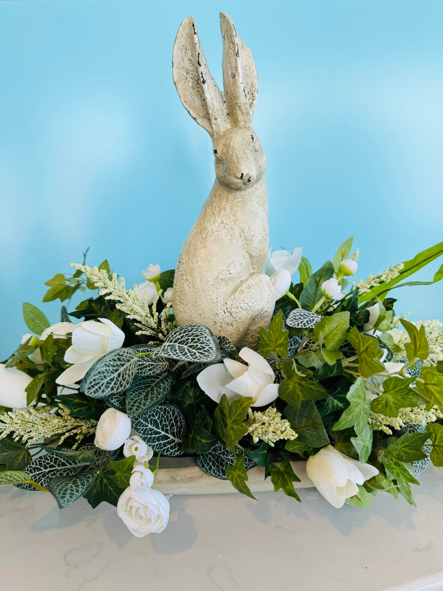 Faux Stone Bunny Figurine