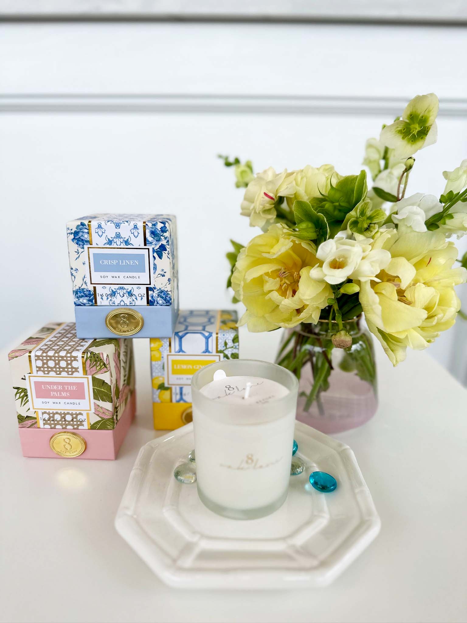 Gift Set - Foam Hand Soap, Candle, Tray