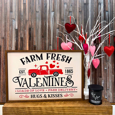 Farm Fresh Valentines Heart Truck Sign