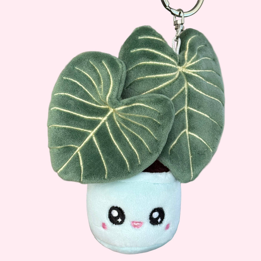 Philodendron Gloriosum Plush Houseplant Keychain Bag Charm